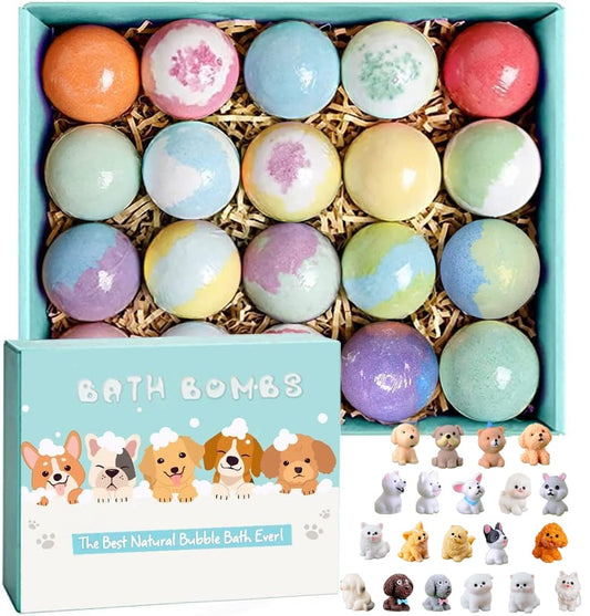 Kottke bath bombs for kids with a 20-pack and hidden puppies for playful baths