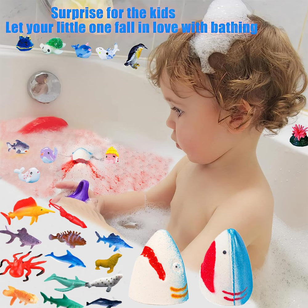 Kottke Shark Bath Bombs use organic ingredients for skin-friendly care.