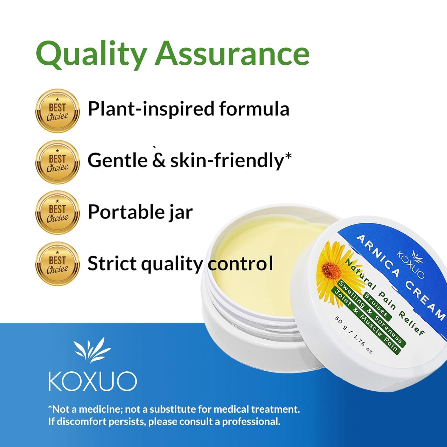KOXUO Arnica Cream after workout, helps refreshed skin after activity.