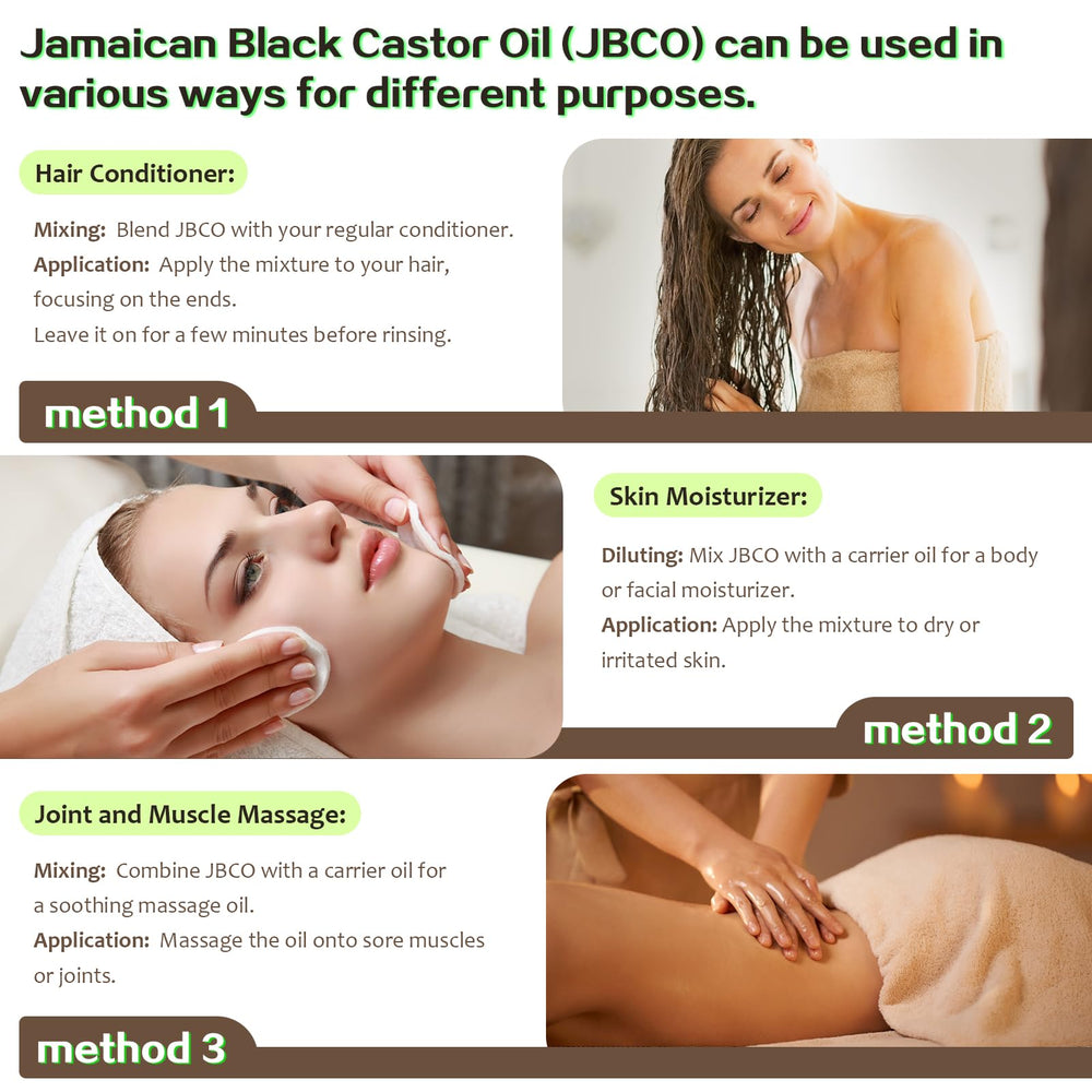 KPNEMA Jamaican Black Castor Oil on hair application boosts shine