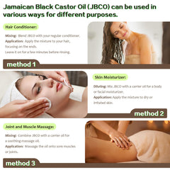 KPNEMA Jamaican Black Castor Oil on hair application boosts shine