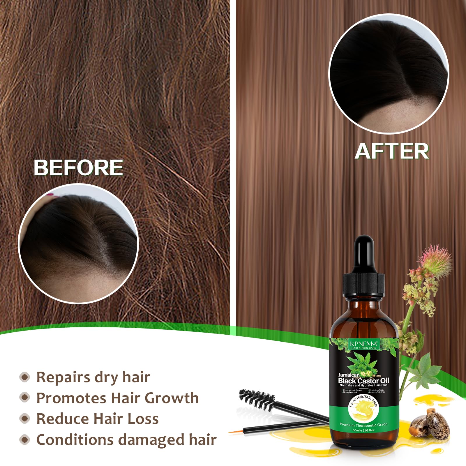 KPNEMA Jamaican Black Castor Oil for nail and cuticle care