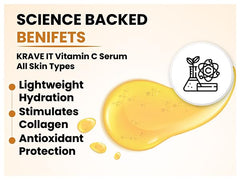KRAVE IT vitamin C serum with niacinamide for smoother skin texture.