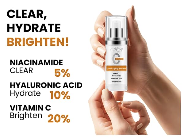 KRAVE IT vitamin C serum texture close-up highlighting smooth finish.