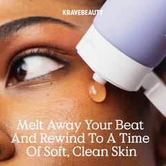 KraveBeauty Makeup Re-Wined milky oil emulsion in action