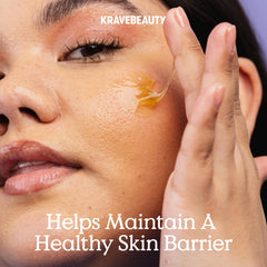 Close-up of matcha and hemp highlights antioxidant-rich formula.