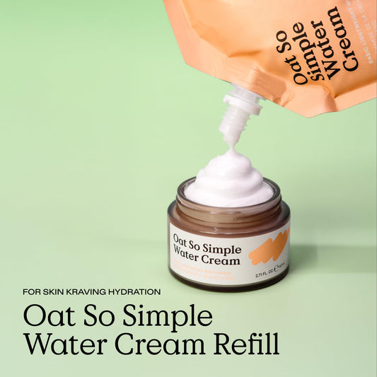 KraveBeauty Oat So Simple Water Cream texture closeup demonstrates a refreshing, non-greasy finish