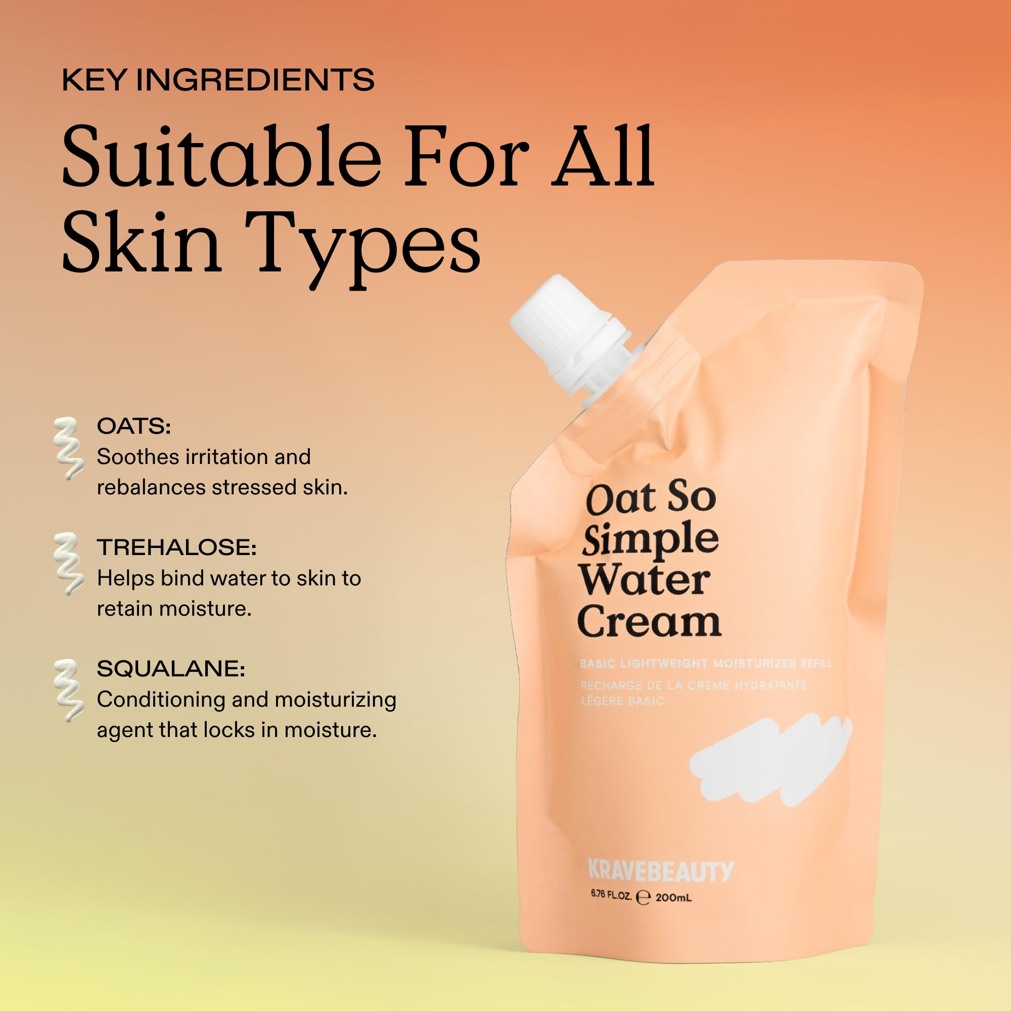 KraveBeauty Oat So Simple Water Cream vegan cruelty-free badge visible