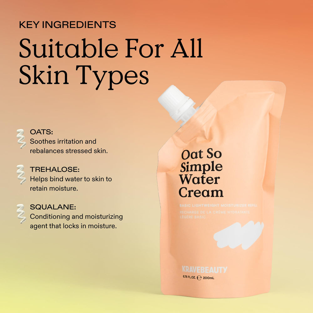 KraveBeauty Oat So Simple Water Cream vegan cruelty-free badge visible