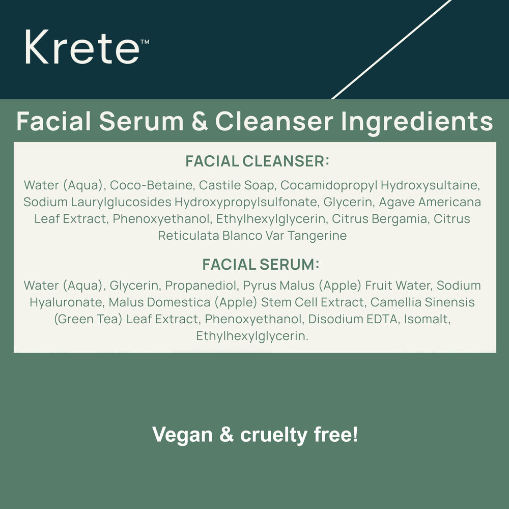 KRETE Probiotic Facial Cleanser morning and night use illustrates routine flexibility.
