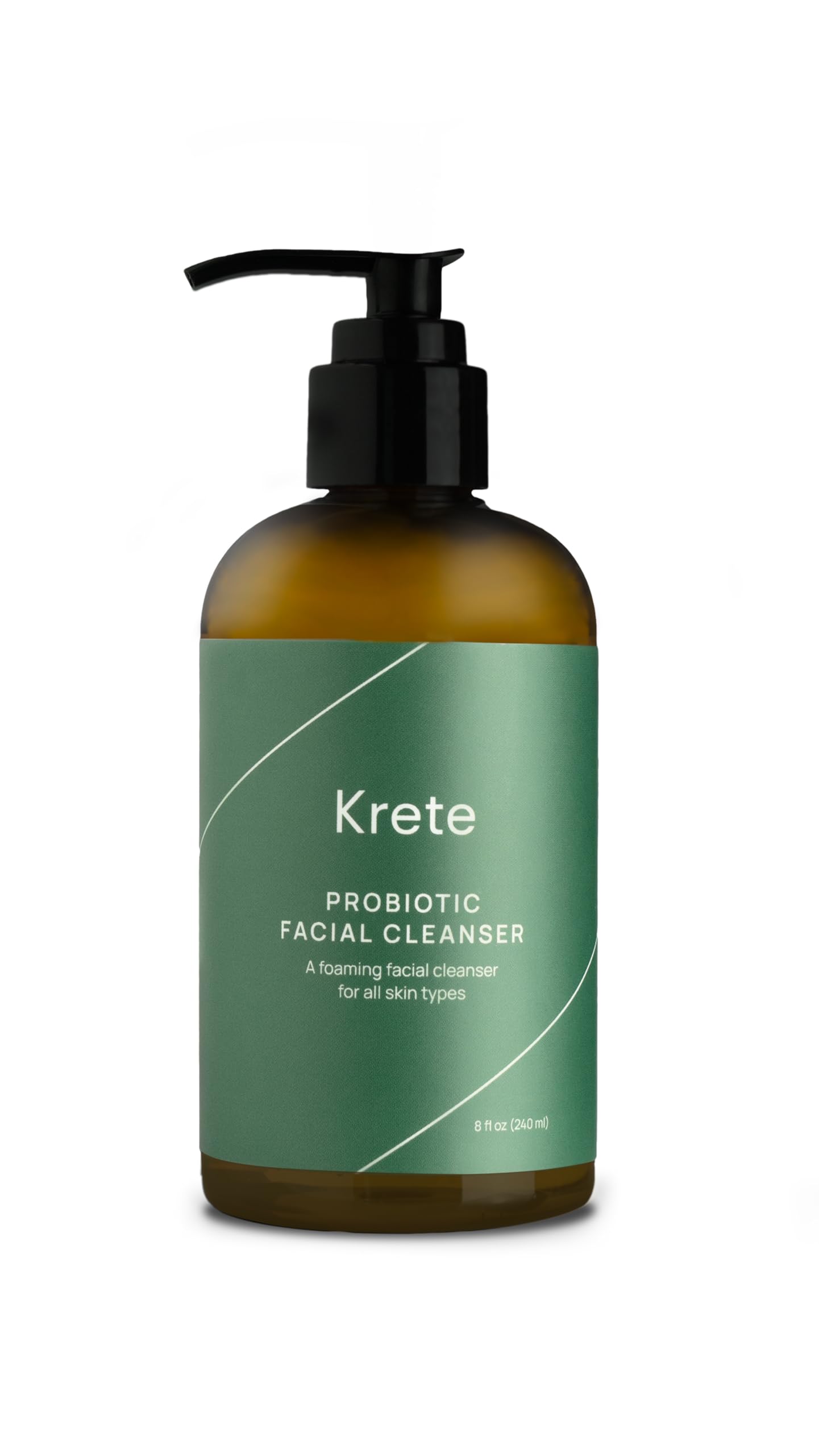 KRETE Probiotic Facial Cleanser texture view highlights gentle, refreshing foam.