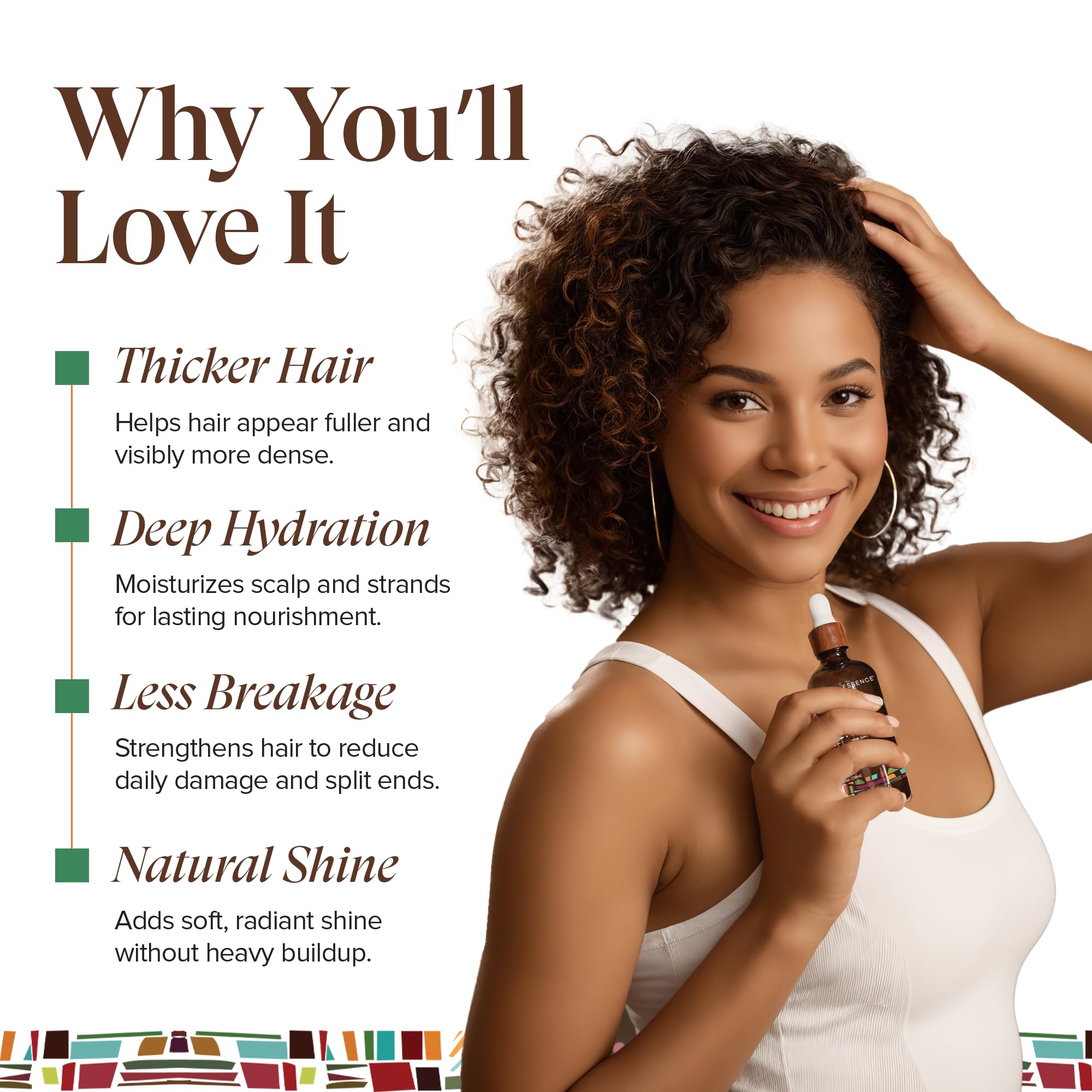 KREYÒL ESSENCE hot oil treatment boosts moisture and manageability.