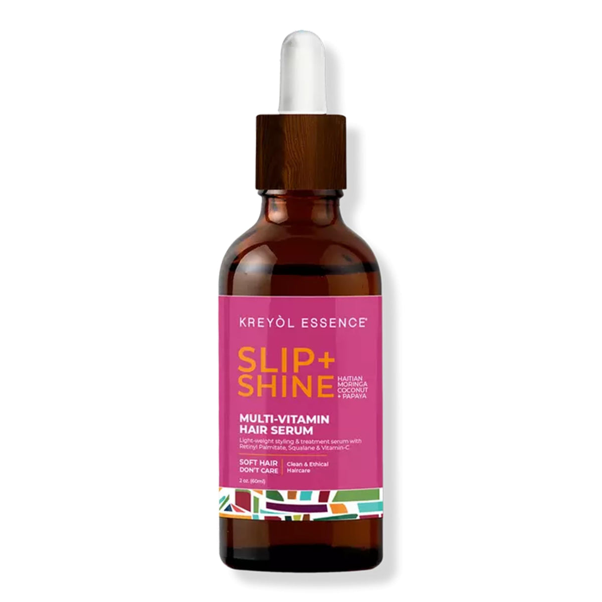 KREYÒL ESSENCE Protect + Shine serum bottle pour for even application and natural shine.