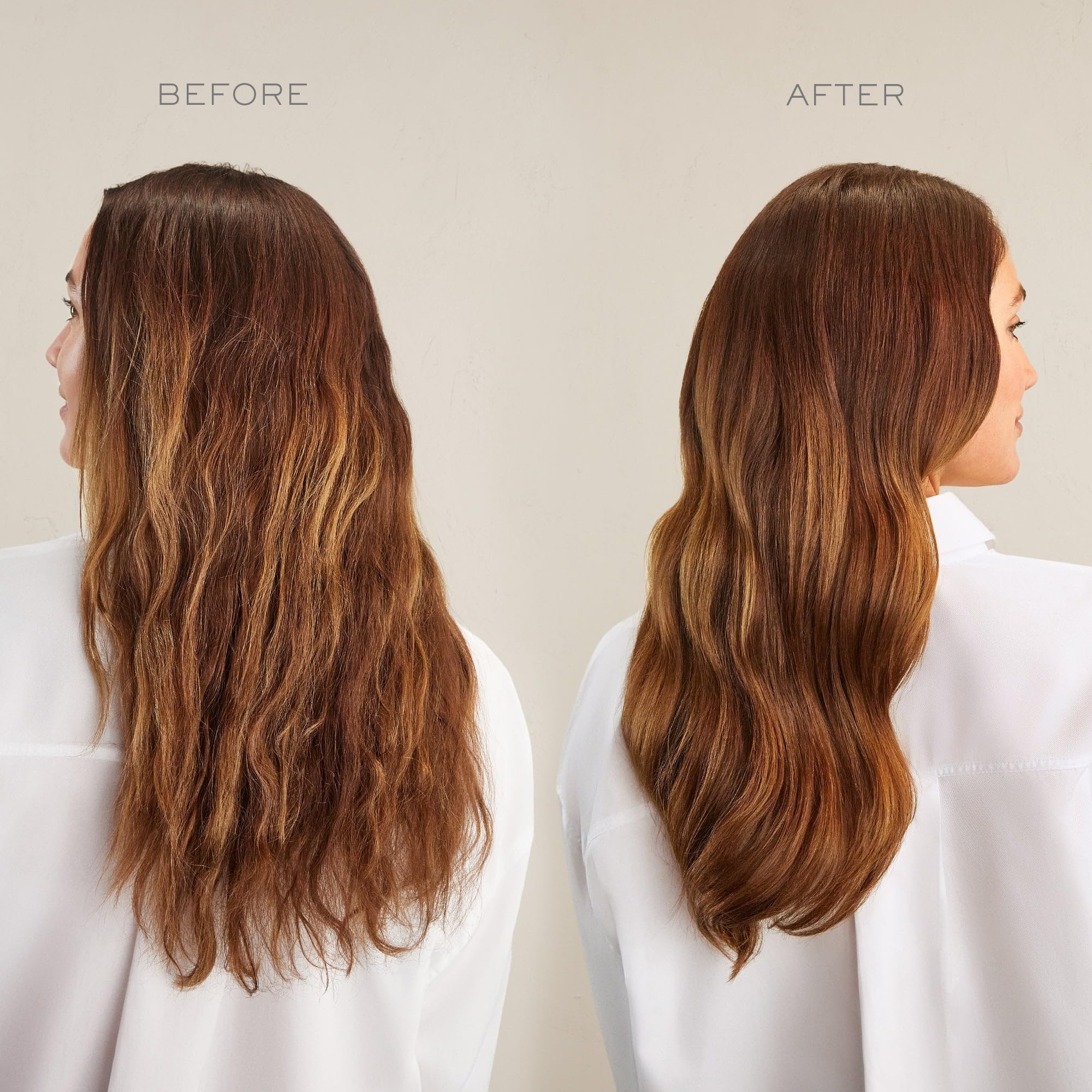 Kristin Ess conditioner on hair showing a smooth finish after use.