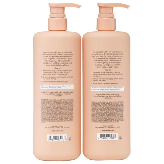 Kristin Ess Extra Gentle Conditioner two-pack bottle front view for smooth detangling.