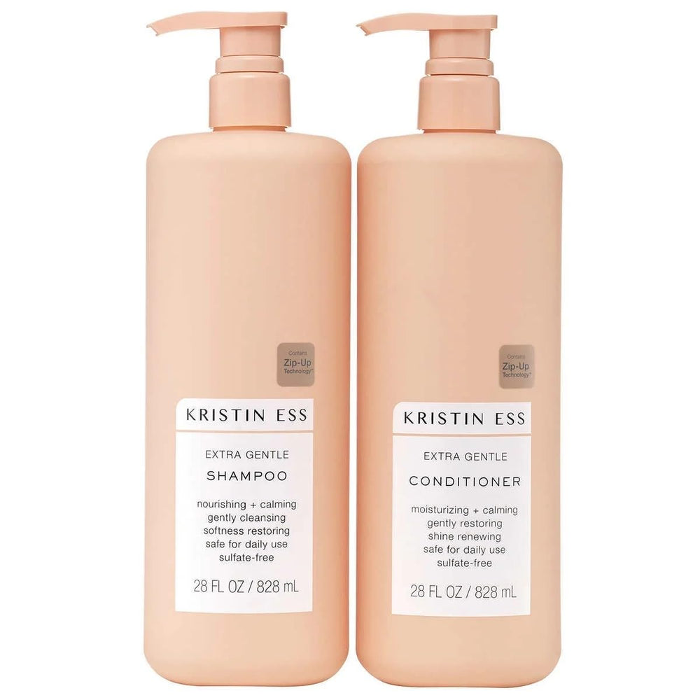 Kristin Ess Extra Gentle Shampoo two-pack bottle front view for all hair types.