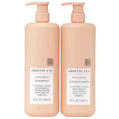 Kristin Ess Extra Gentle Shampoo two-pack bottle front view for all hair types.