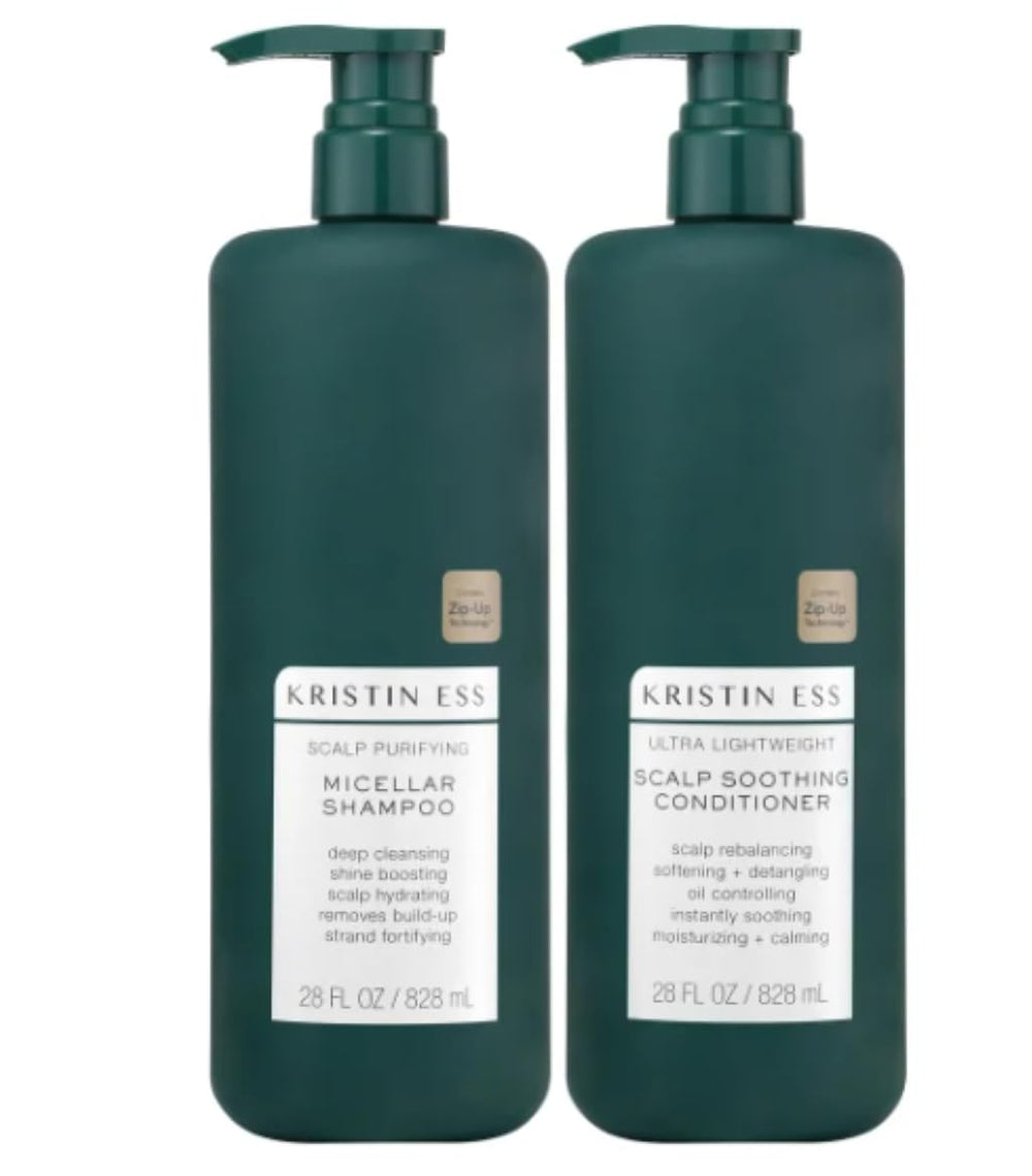 Kristin Ess Scalp Purifying Micellar Shampoo bottle for a refreshing cleanse and scalp balance.