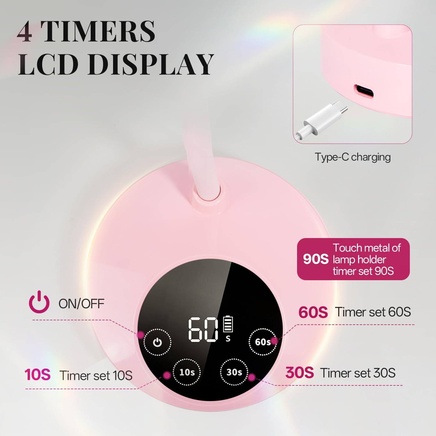 Krofaue 12W UV nail lamp cordless use up to six hours on battery.