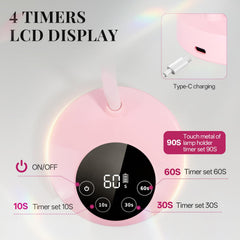 Krofaue 12W UV nail lamp cordless use up to six hours on battery.