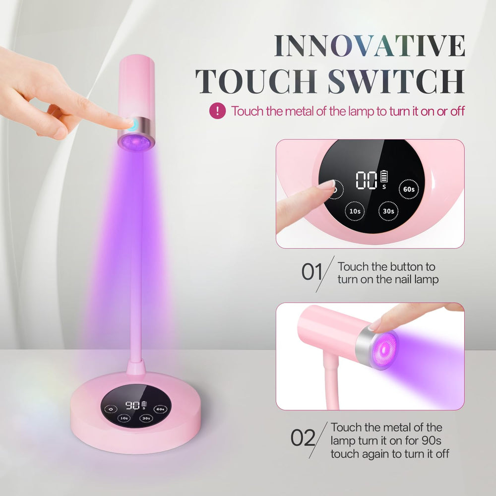 Krofaue 12W UV nail lamp side profile showing compact, portable design.