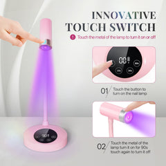 Krofaue 12W UV nail lamp side profile showing compact, portable design.