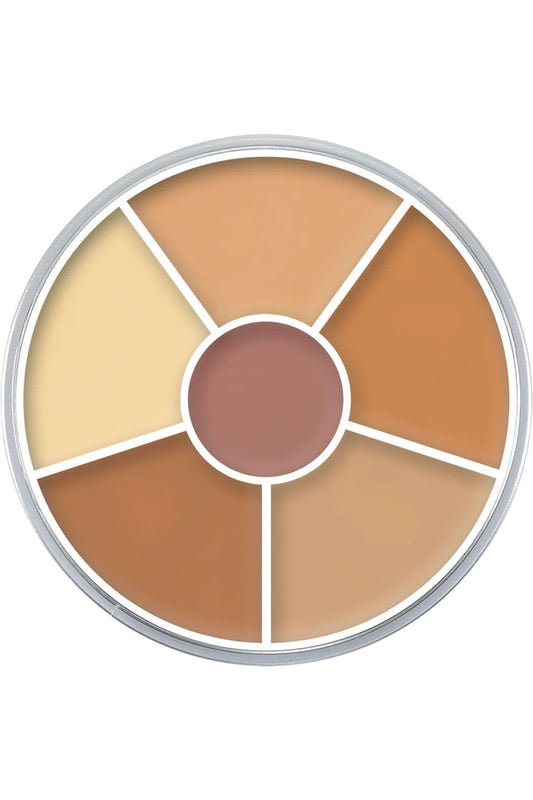Kryolan Concealer Circle No.3 palette with six shades for full coverage of dark circles