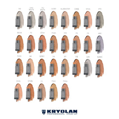 Stage lighting highlights long-wearing Kryolan TV Paint Stick finish.