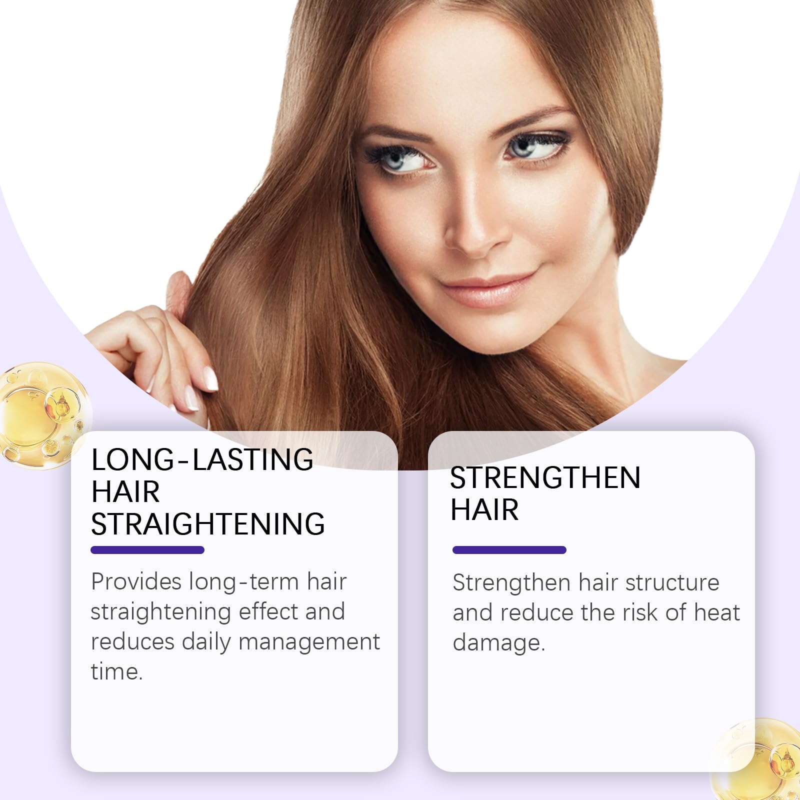 KUHSE Liss Alisado hair with visible shine and luster.