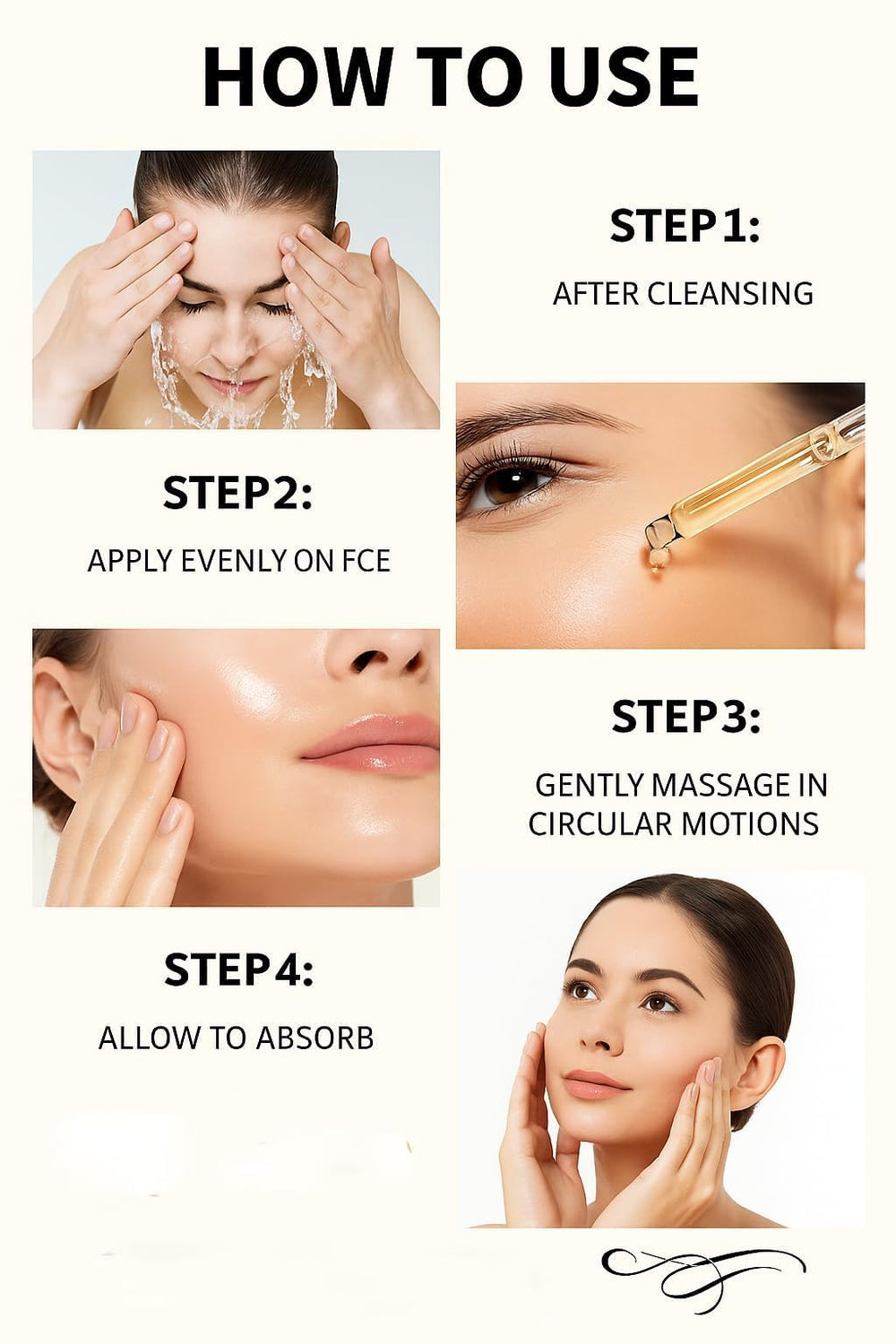 KUKSY Olavita serum application drops indicate easy daily use.