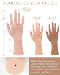 KUMIHO silicone hand with skeleton ideal for jewelry shoots and practice.