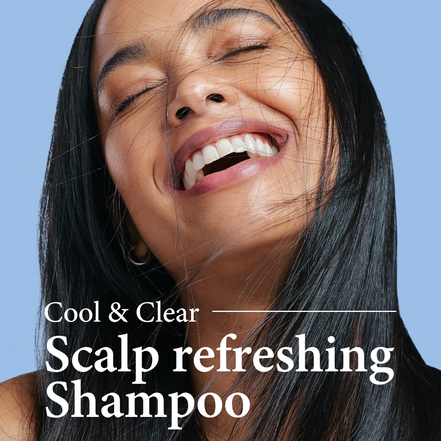 Close-up of scalp relief with KUNDAL Aqua Mint Shampoo cooling effect