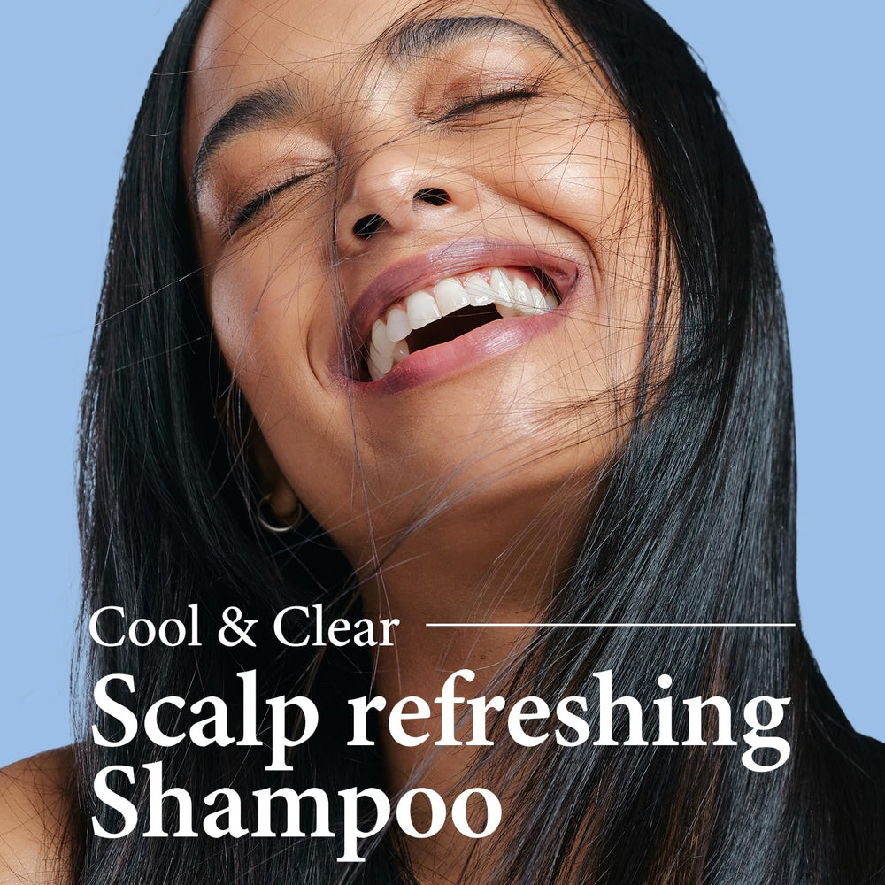 Close-up of scalp relief with KUNDAL Aqua Mint Shampoo cooling effect