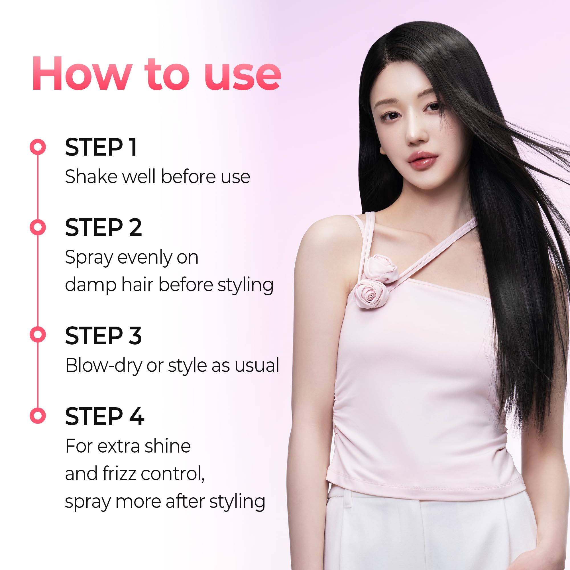 KUNDAL Hair Mist Serum in action on damp hair for light protection.