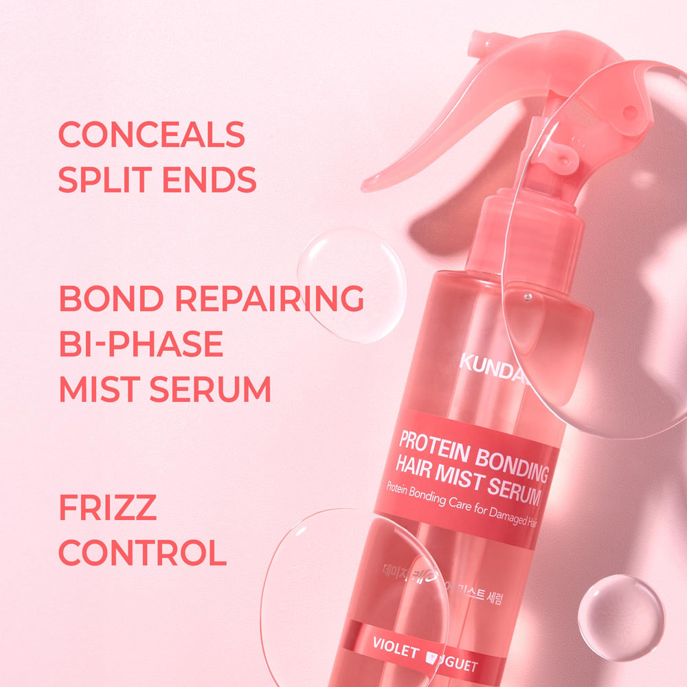 KUNDAL Hair Mist Serum pump close-up highlighting easy ON/OFF usage.