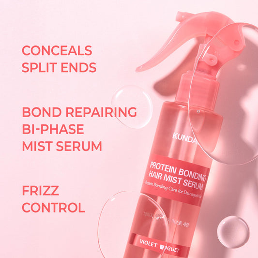 KUNDAL Hair Mist Serum pump close-up highlighting easy ON/OFF usage.