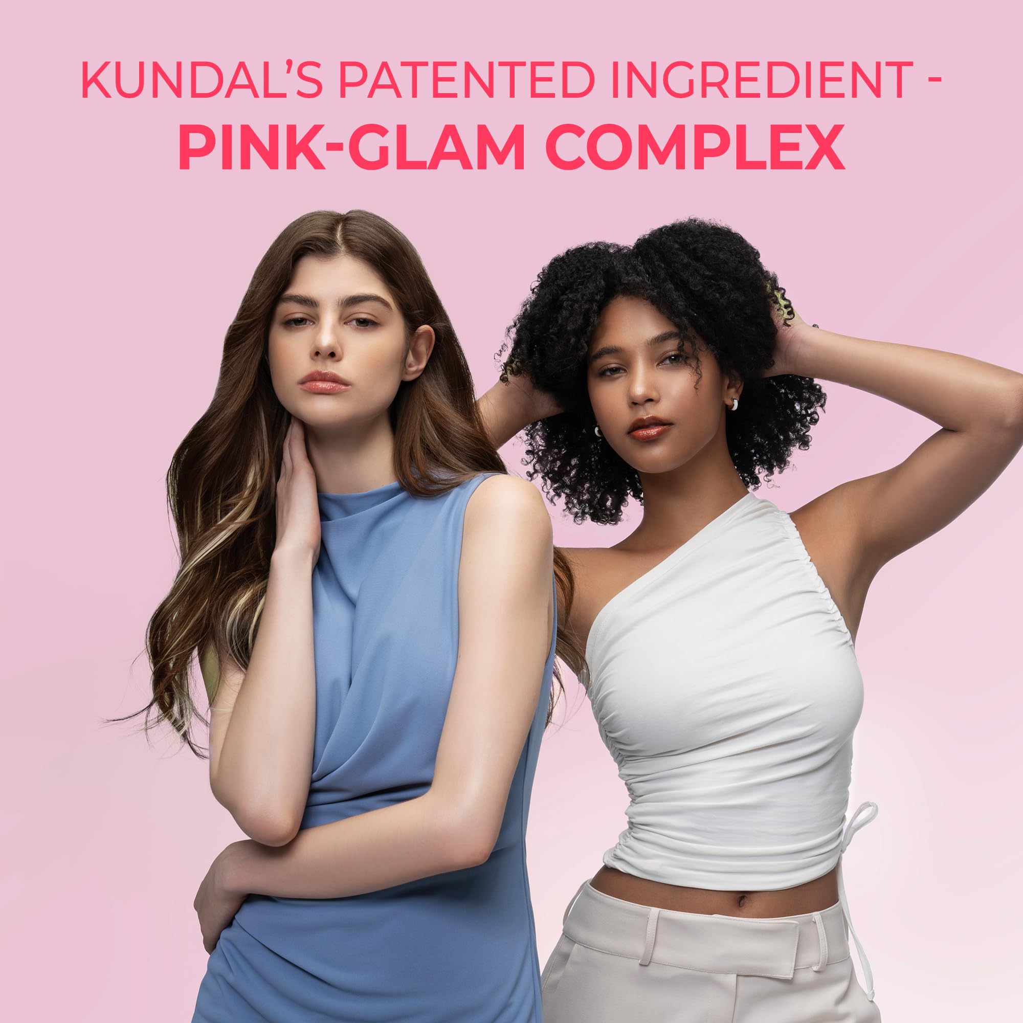 KUNDAL bottle with shine detail after application on styled tresses.