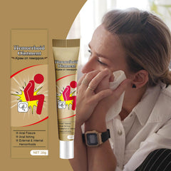 Kunnozz hemorrhoid cream applying action showing gentle relief.