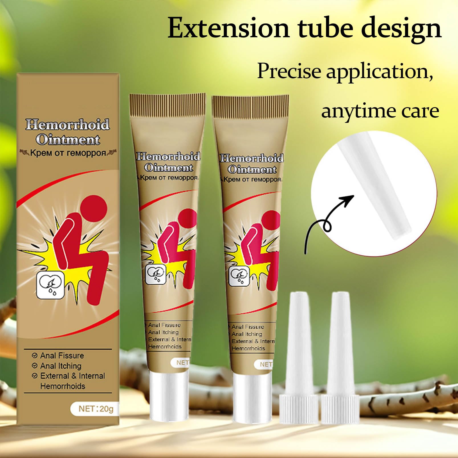 Kunnozz hemorrhoid cream packaging front view.