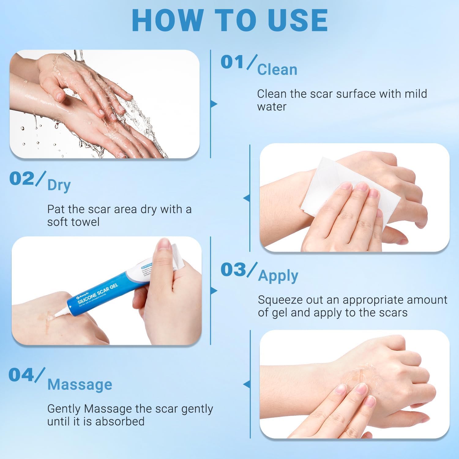 Kunyle silicone scar gel packaging tube for portable care