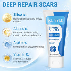 Kunyle scar gel absorbs quickly into the skin after application.