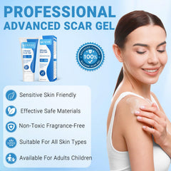 Close-up of Kunyle silicone scar gel texture for smooth application.