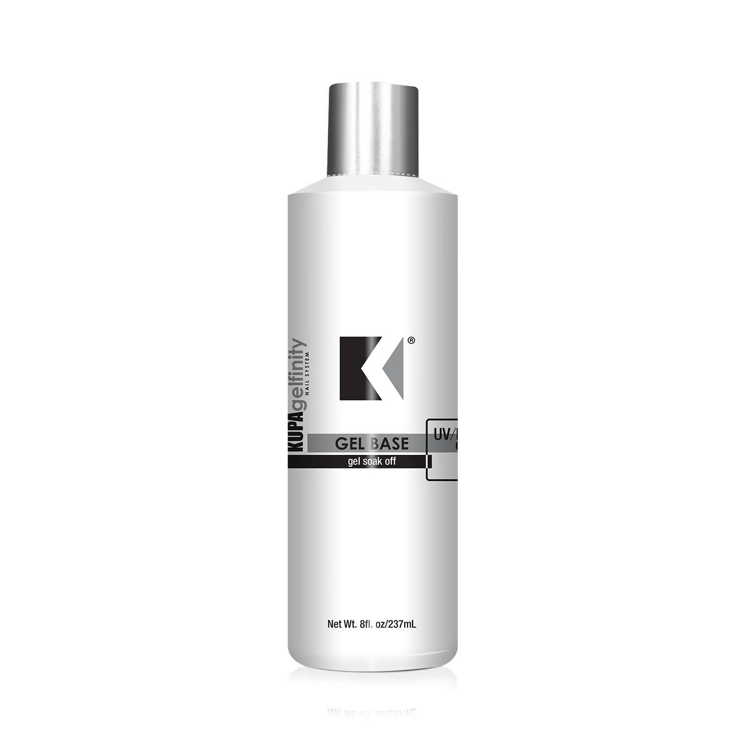 KUPA GelFinity base coat 8oz bottle for strong adhesion and smooth application.