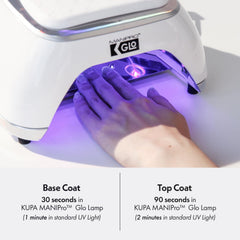Manicure session with GelFinity base coat for longer wear.