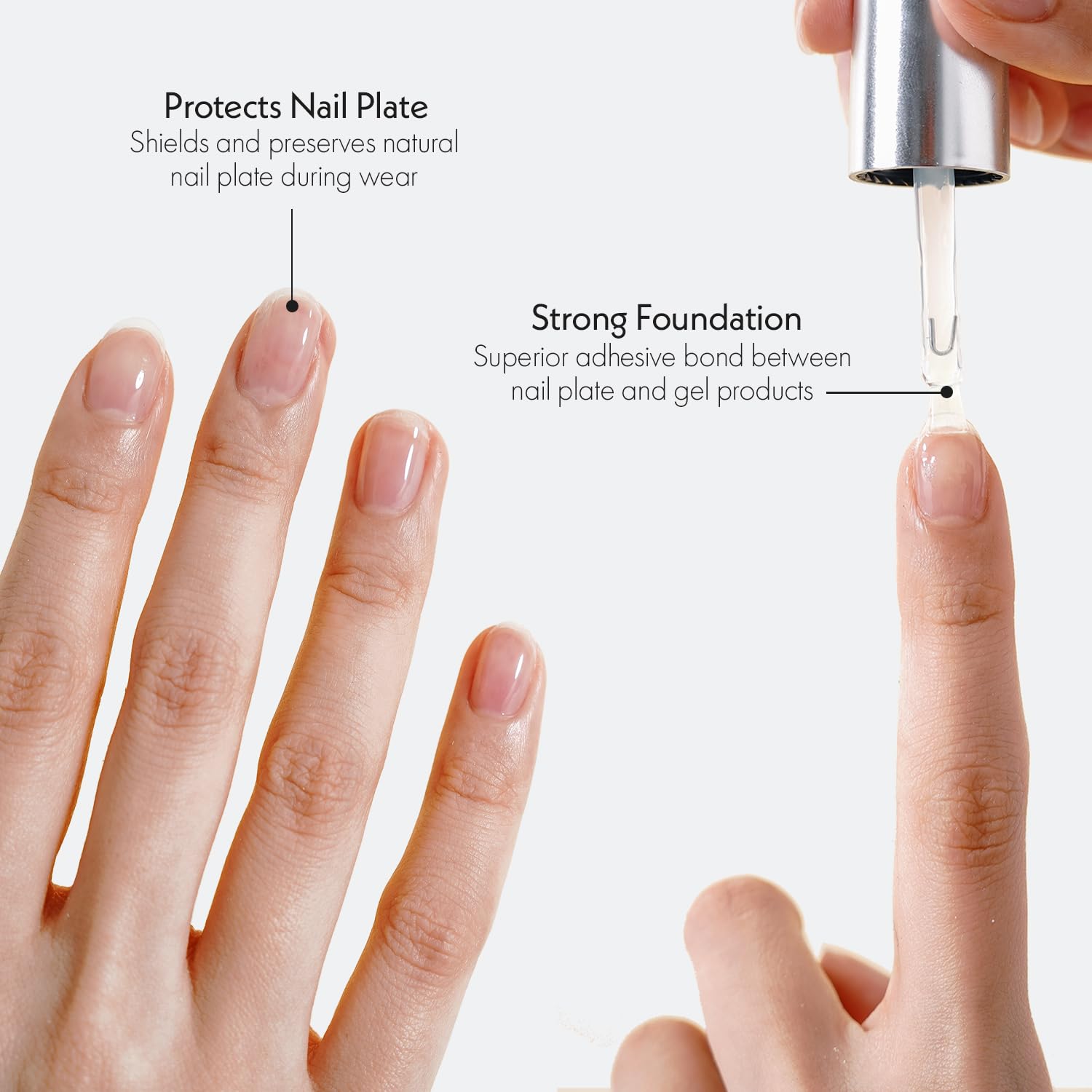 GelFinity base coat on a nail swatch for a clean base.