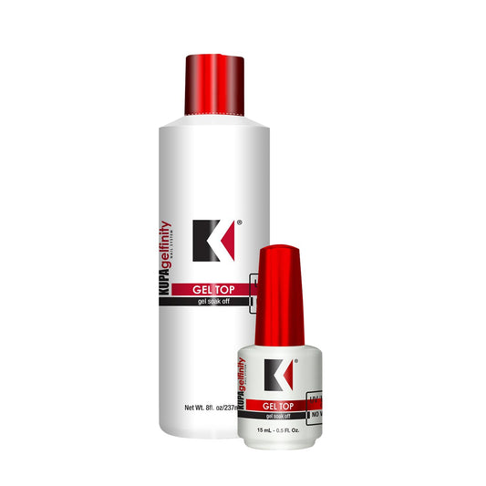 KUPA GelFinity bottle closeup showing long-lasting high gloss shine.