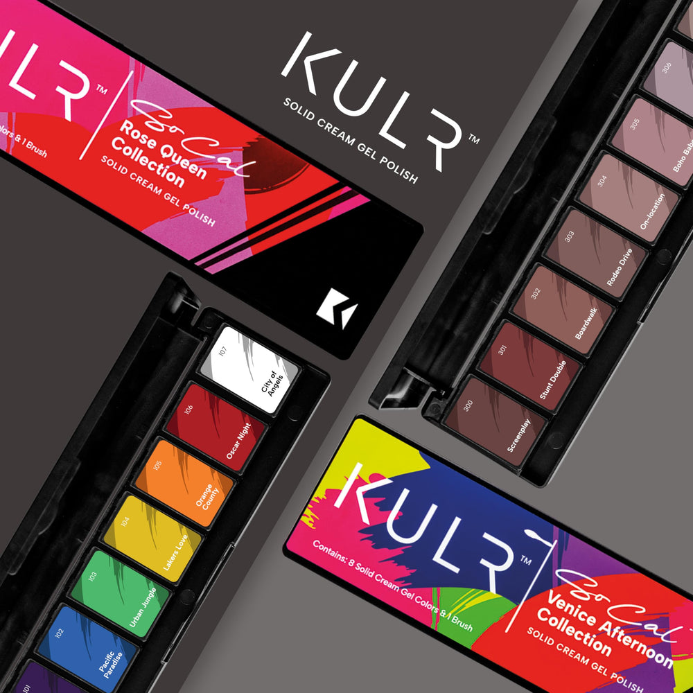 Packaging of KUPA KULR Venice Afternoon collection with included brush