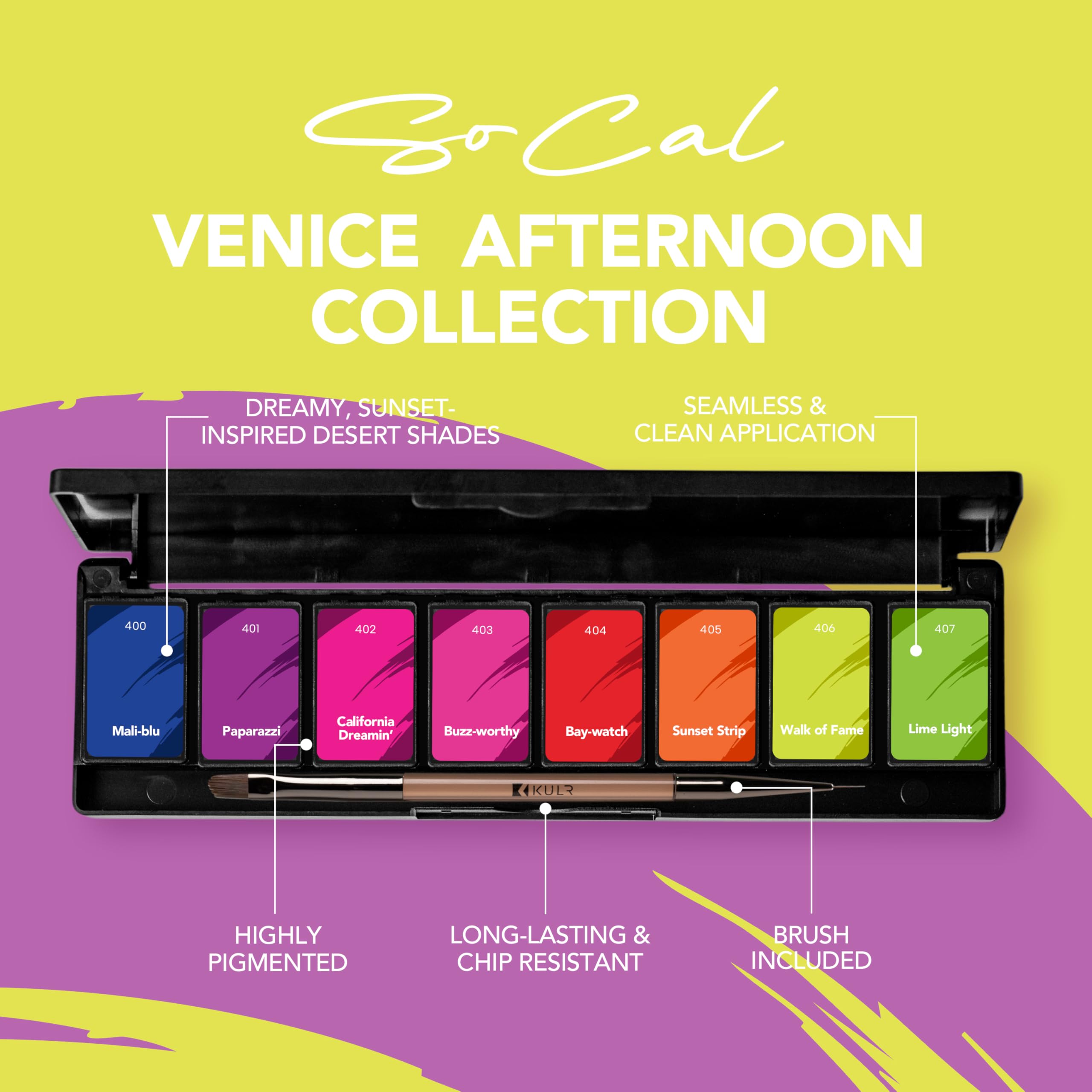 KUPA KULR Venice Afternoon brush included for precise gel application