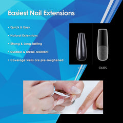 KUPA Soft Gel Tips Ultra Clear application demonstrates easy bonding with EnrichRx adhesive.