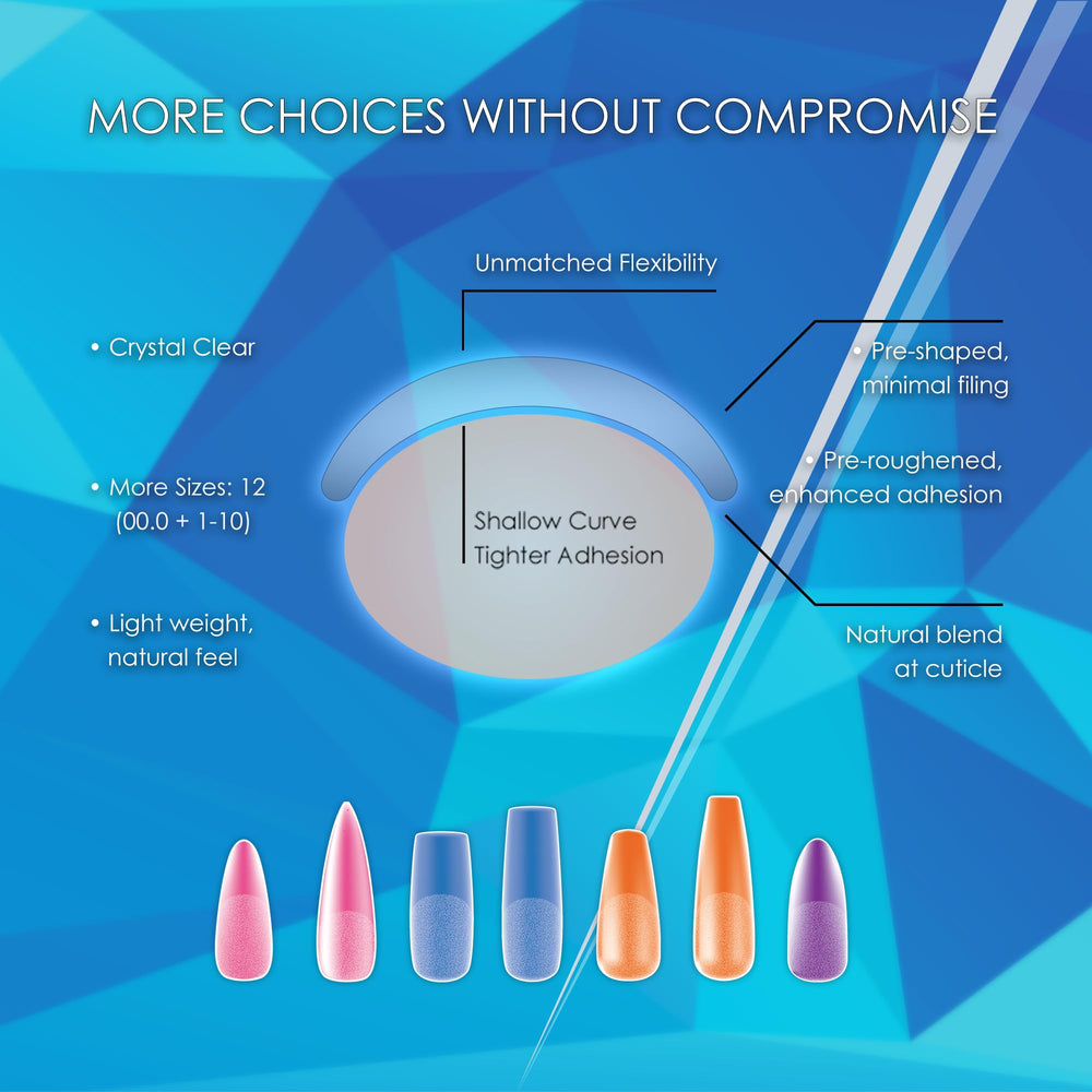 KUPA Soft Gel Tips Ultra Clear fit and wear enhances natural nail look and comfort.